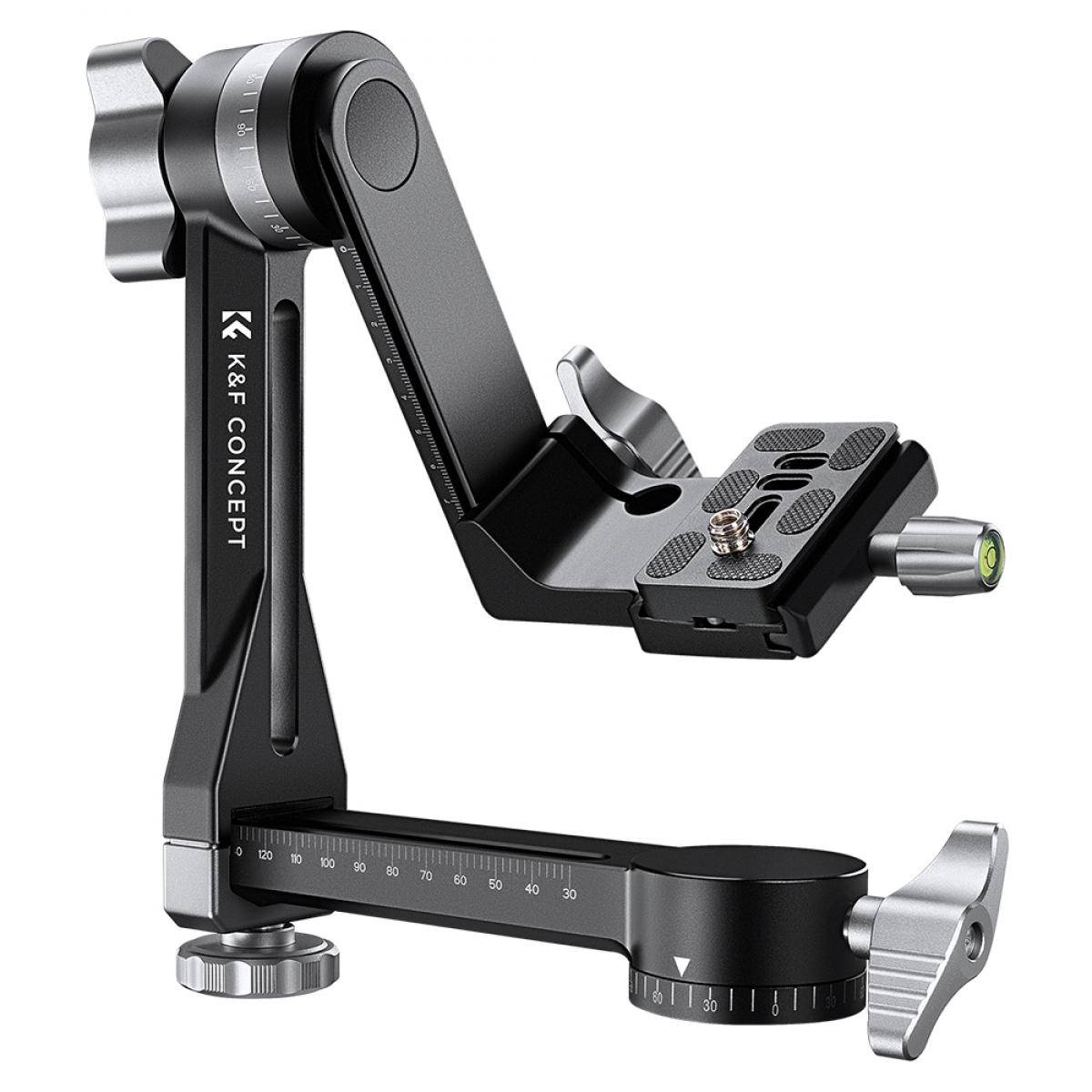 KENTFAITH Tripod Gimbal Head CNC Aluminium Alloy Heavy Duty 360° Panoramic Head with 1/4 inch Arca - Type Quick Release Plate, Load Capacity up to 20kg/44lbs for DSLR Cameras