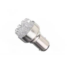 BA15S LED pære med 12 LED - 12v - 1 stk BA15S Hvid