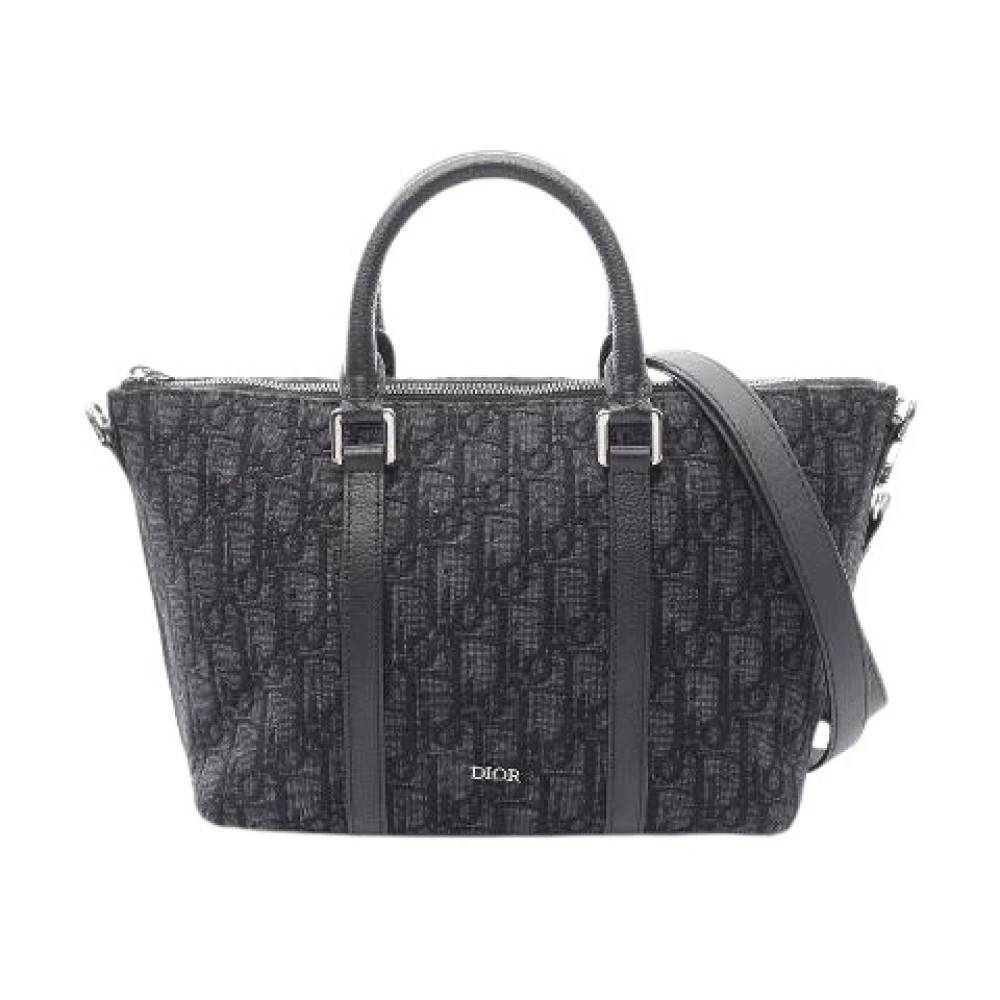 Dior Vintage Pre-owned Weekender 25 Oblique 2way Håndtaske - Vintage - Herre - Blå - ONE SIZE - Uld