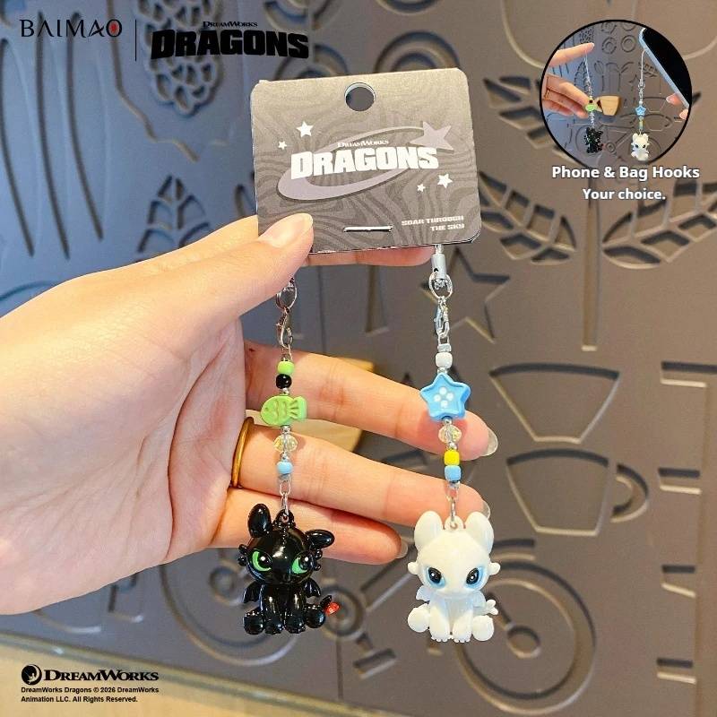 Authentic Dragon Taming Master Flying Toothless Boy Keychain New Bag Pendant Small Accessories Car Keychain Decorative Gift