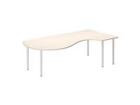 (ComputerSalg) Skrivebord DNA, Birk 1800x1200 mm Venstre I-ben/Hvid