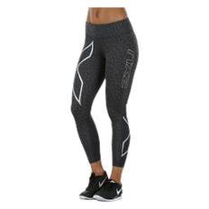 Patterned Mid-Rise Compression 7/8 Tights Black/Grey, Female, Tøj, Tights, Løb, Sort/Grå, L