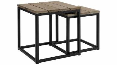 Anson sidobord 2-set charcoal teak