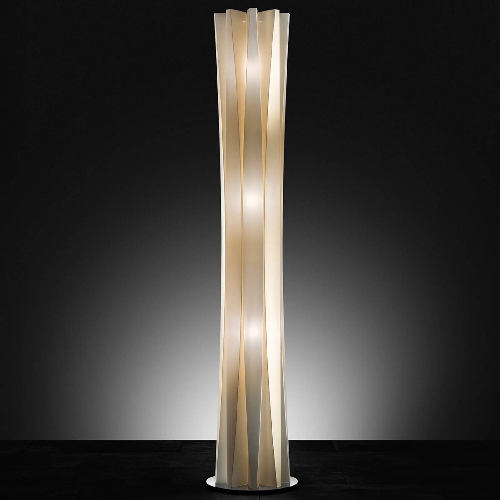 Slamp Design golvlampa Bach, dimbar, Mässing / guld, Vardagsrum / matsal, Syntetmaterial, Design, Golvlampa