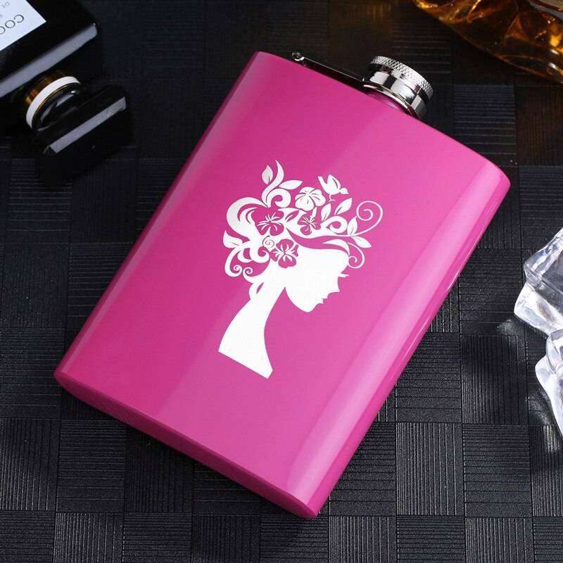 8oz rom flagon rostfritt stål alkohol hip kolv whisky kolv flaska wisky alkohol kolvar för sprit brudtärna män - Mönster c
