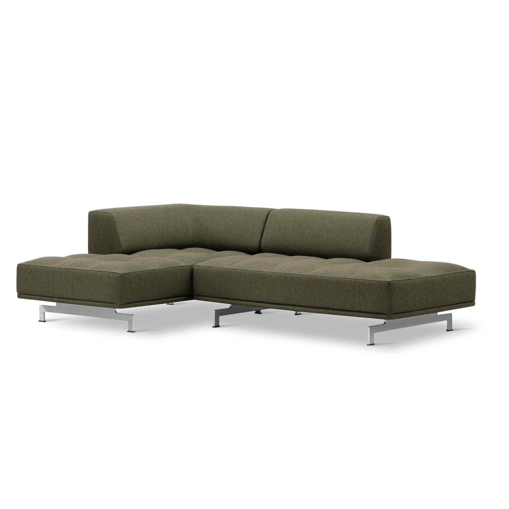 Delphi 450E, 2-personers open end og chaiselong fra Fredericia Furniture Keiga 0982 / børstet aluminium - Jacobsen Plus