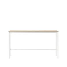 Muuto Base High barbord oak, vitt stativ, plywoodkant, b50 l190 h105 - Beige