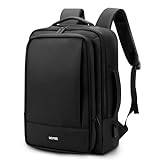 HOMIEE Laptop Ryggsäck Herr, Utbyggbar Vattentät Reseryggsäck 15,6 Tum, Handbagage Med USB-Laddningsport, Svart