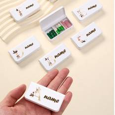 Anpassat namn Pocket Pill Case, Mini Pill Organizer, Daily Pill Case, Portabel Pill Box för resor, 3-fack liten kapsel dispenser, 3 Grids Mini Pill Ca - Multifärgad