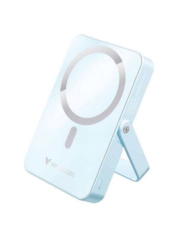 Verbatim Charge 'n' Go wireless power bank - magnetic with stand - Li-pol - 24 pin USB-C - 20 Watt PowerBank - 10000 mAh