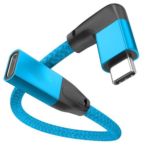 Rätvinkel USB C Förlängningskabel 0,2M, UseBean 90 Degree USB C 3.2 Gen 2 20Gbit/s Hane till Hona typ C 4K Video Förlängningssladd, för USBC Dock,MacBook Pro/Air, iPad Pro, Nintendo Switch