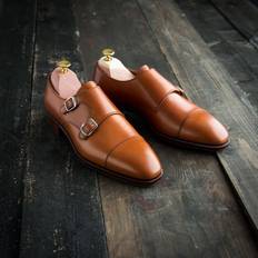 Yanko lysebrune double strap monks