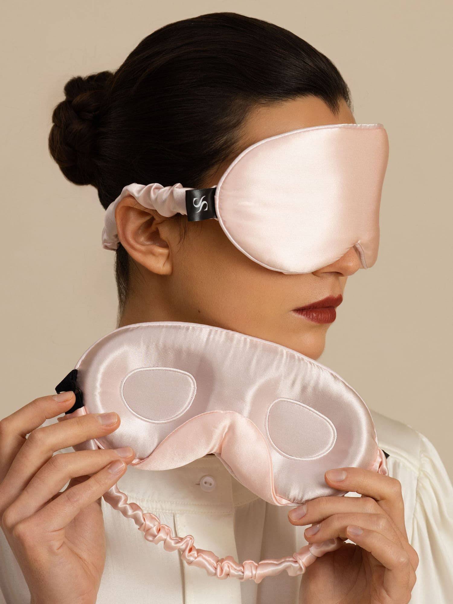 22 Momme 3D Sovmask I Ren Siden Med Uppgraderade Näsvingar - Rosa / One Size