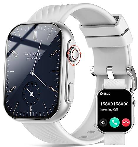 AVUMDA Unisex smart klocka med telefonfunktion, 2,01 tum HD-träningsklocka med blodtryck, SPO2, armbandsur, stegräknare, 123 sportlägen, IP68, vattentät för
