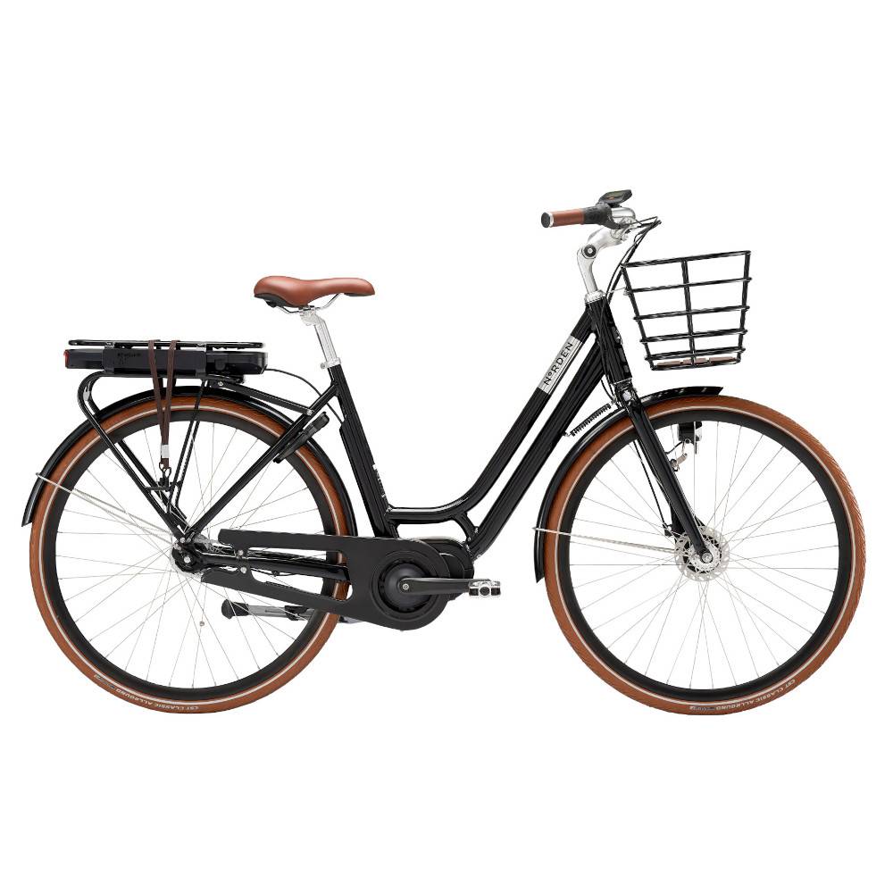 Elcykel NoRDEN Ellinor MID N7 Centermotor Black Shiny Str. 51 ( 172 - 183cm Personhøjde ).