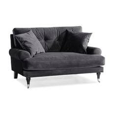 Bloomington Andrew Loveseat Sammet - Mörkgrå/Krom Fåtölj Grå Tyg