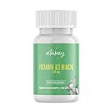 Vitabay Vitamin B3 niacin 500 mg – 90 VEGANE Flush Free niacinamid kapslar – vitamin B3 hög dos niacinamid – vitamin B3 niacinamid kapslar – laboratorietestat vitamin B 3