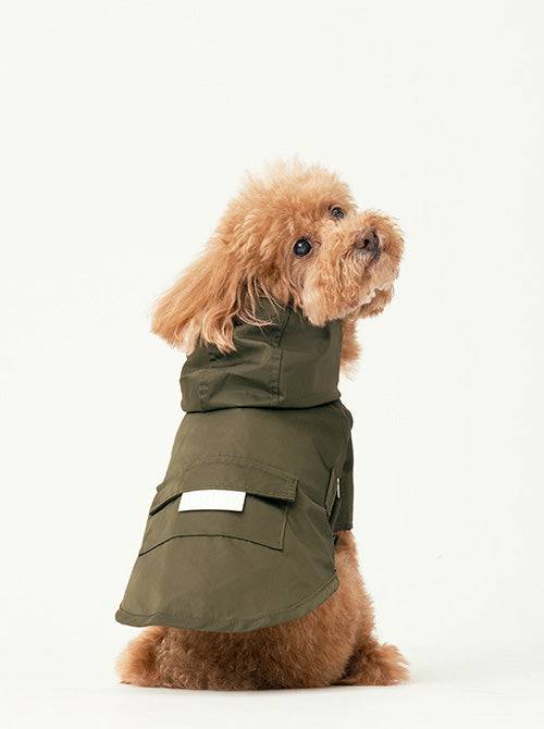 Green Dog Raincoat | Water-Repellent Lightweight Jacket | PEHOM - Medium (Medium)