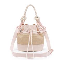 Official Shoulder Bag RAFFIA MINI Peach Blush Raffia [LeSportsac] BUCKET/1423 Women's