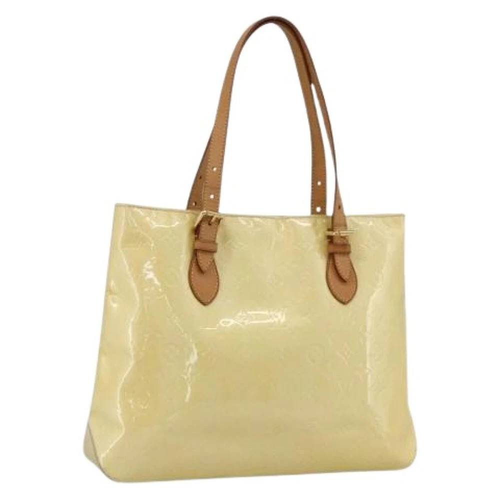 Louis Vuitton Vintage Pre-owned Vintage Perle Patent Skuldertaske - Vintage - Dame - Beige - ONE SIZE - Uld