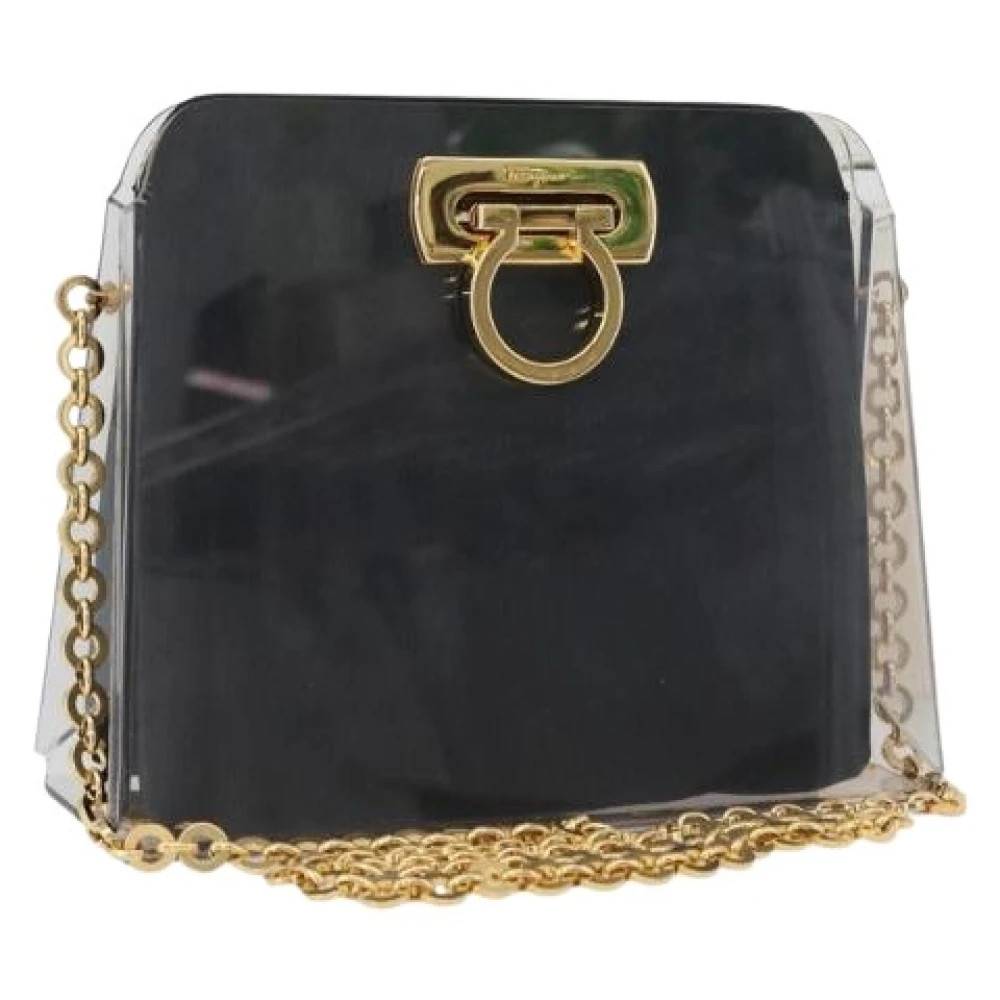 Salvatore Ferragamo Pre-owned Pre-owned Plastic Skuldertaske - Vintage - Dame - Sort - ONE SIZE - Uld