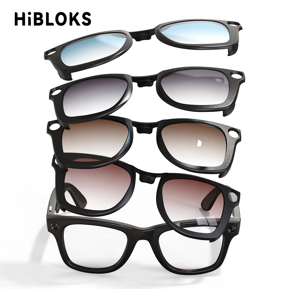 HIBLOKS Clip For Ray-Ban Meta Wayfarer RW4006/RW4008/RW4012 (GEN 2) Glasses Matte Clip Gradient Polarized Sunglasses Lenses