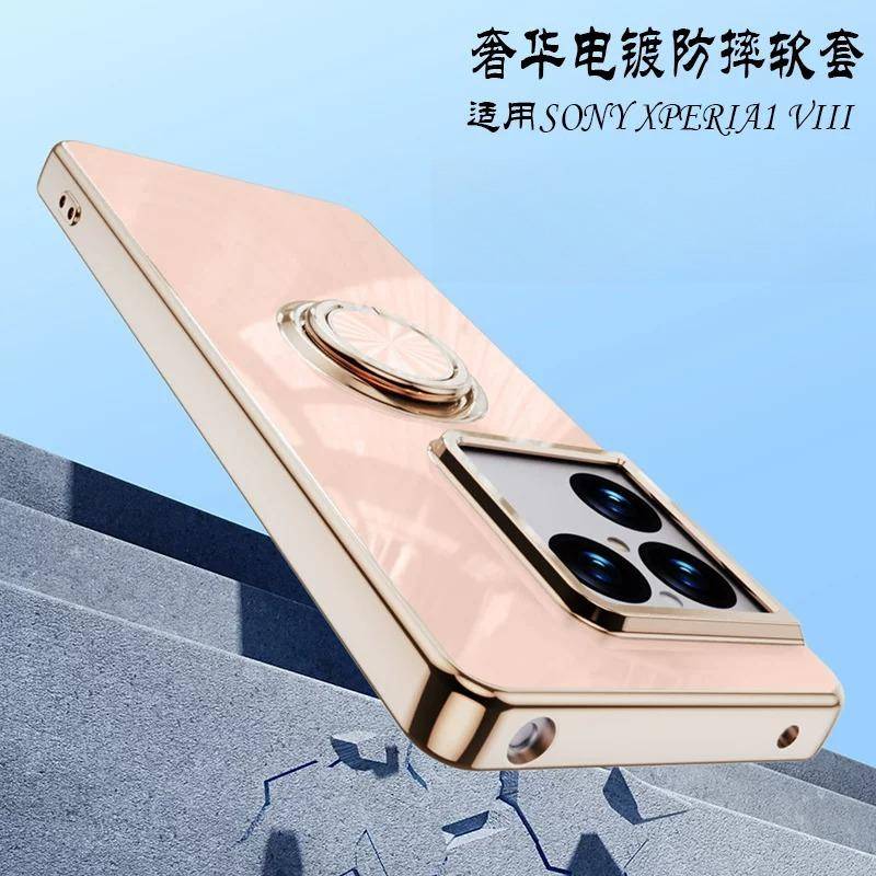 För Sony Xperia 1 VIII Fodral För MagSafe Magnetisk 360° Ring Galvaniserad TPU Mjuk Silikon Telefonfodral Stötsäker Bumper
