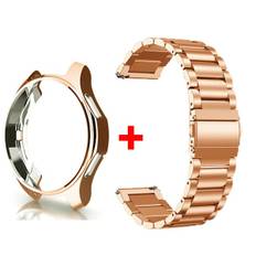 Band+ Etui til Samsung Galaxy Watch 6 5 4 44mm 40mm Classic 46mm 42mm Rustfrit Stål Rem Galaxy Watch 3 5 Pro 41 45mm Rem rose gold rose gold