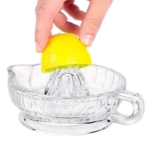 Ejoyous Glas Citronpress, Manuel Citrusjuicer Apelsin Grapefrukt Lime Handpress Portabel Juicextraktionspress, för Hem Camping Picknick