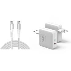 Ekstrem hurtigoplader 100W til Samsung, Mobil, Laptop + 100W USB-C-kabel