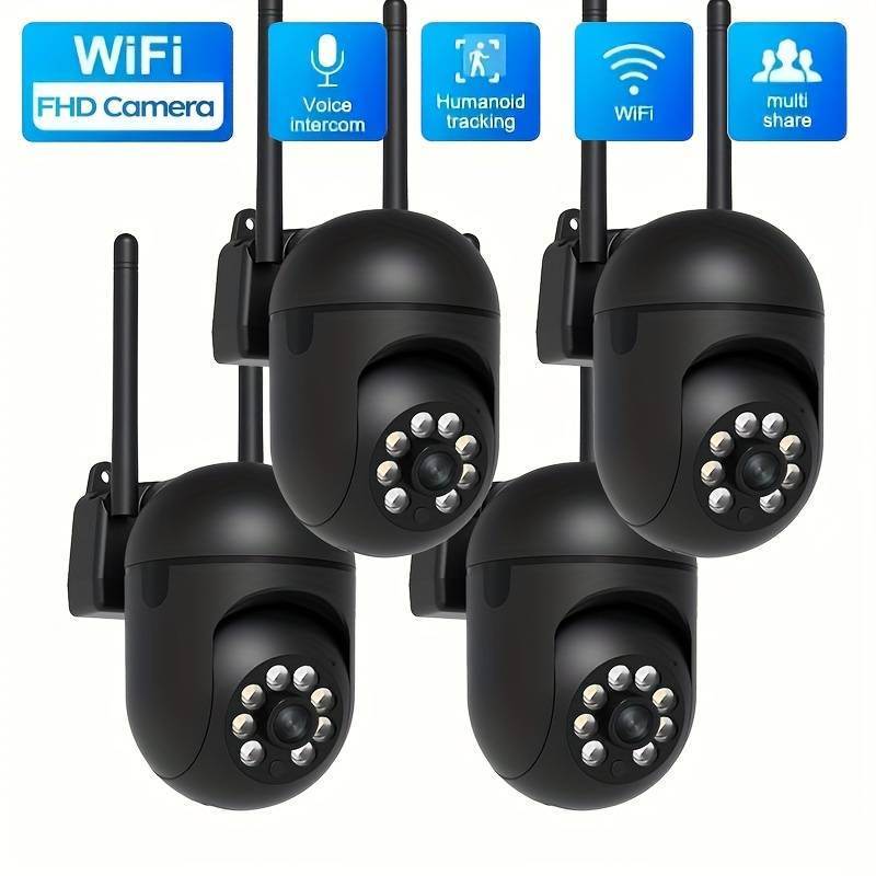 TEMU 4-pack Wireless Wifi 1080p Hd Security Cameras With Color Night Vision, 2-way Audio, Pan/tilt/zoom - Indoor/outdoor Wifi Smart Home Surveillance For Teenager And Pet Safety
