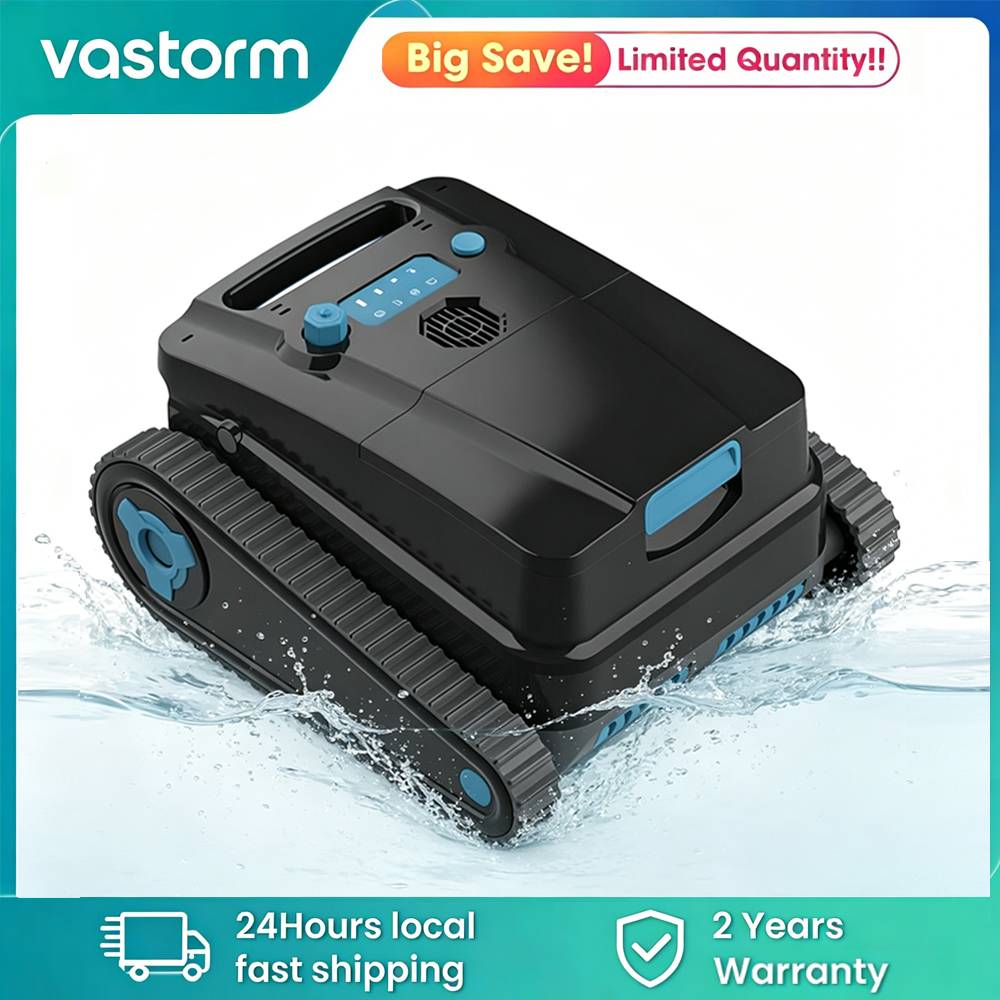 Vastorm H2 Cordless Robot Pool Vacuum 120Mins Runtime Self-Parking Auto Floor Wall Waterline Pool Cleaner with 4L Filter Basket for Above Ground Pool