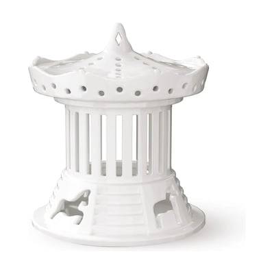 Kähler Urbania Lyshus - Tivoli Karrusel - Ø 12 x H 14 cm - Keramik - Hvid