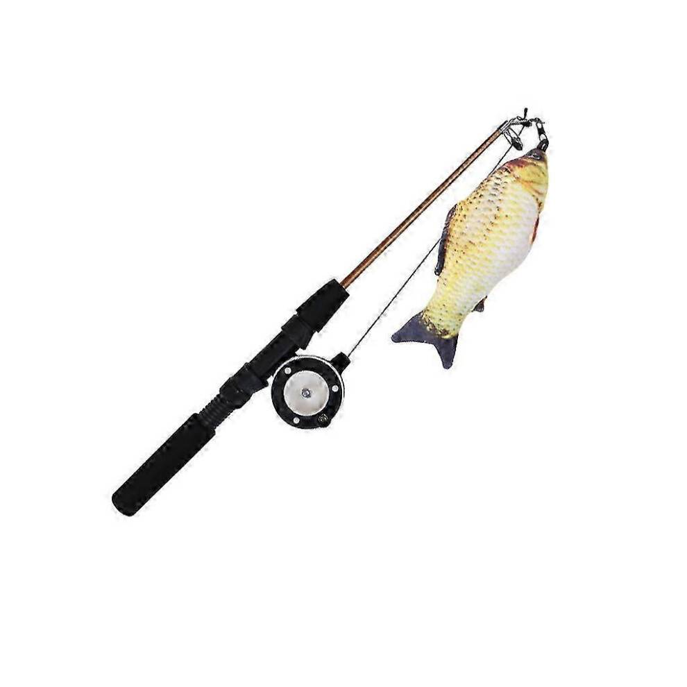 (crucian carp) Interactive Fish-Shaped Fishing Rod Cat Toy - Plastic Cat Fishing Rod Play Set