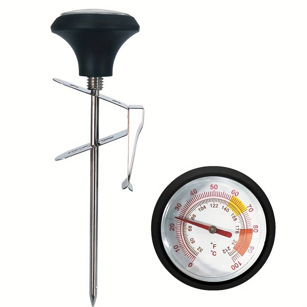 TEMU Kt Thermo Instant Read Food Thermometer With Silicone Cover & Clip - Stainless Steel, Perfect For Milk Frothing, Coffee, Tea, And Water - Kitchen Essential