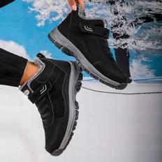 Winter New Waterproof Warm Women Outdoor Snow Boots, PU Leather Plus Size Women Boots, Outdoor Hiking Boots, Fur Lining Thick Anti-Slip Wear-Resistant - Black - EUR36,EUR37,EUR38,EUR39,EUR40,EUR41,EUR42,EUR43,EUR44,EUR45