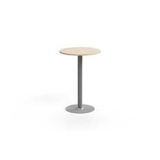 Barbord ALVA, Ø700x1000 mm, högtryckslaminat, silver/björk