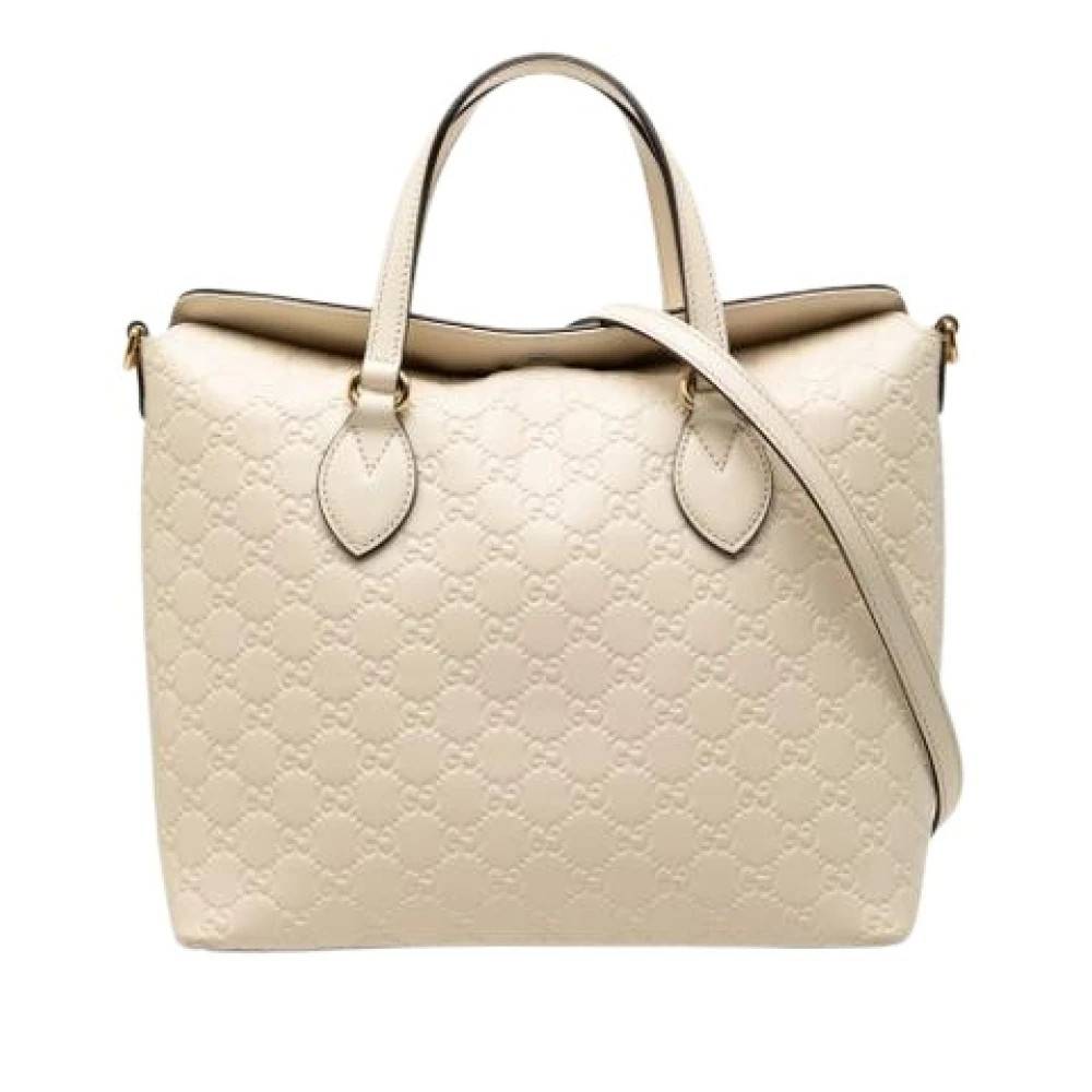 Gucci Vintage Pre-owned Linea A Fold-Over Satchel - Vintage - Dame - Beige - ONE SIZE - Uld