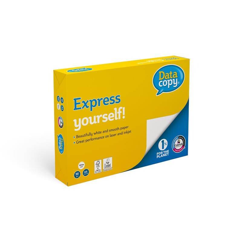 Data Copy, premium paper, white Kopipapir, træfri ECF, 90g/m pakke med 5 stk..