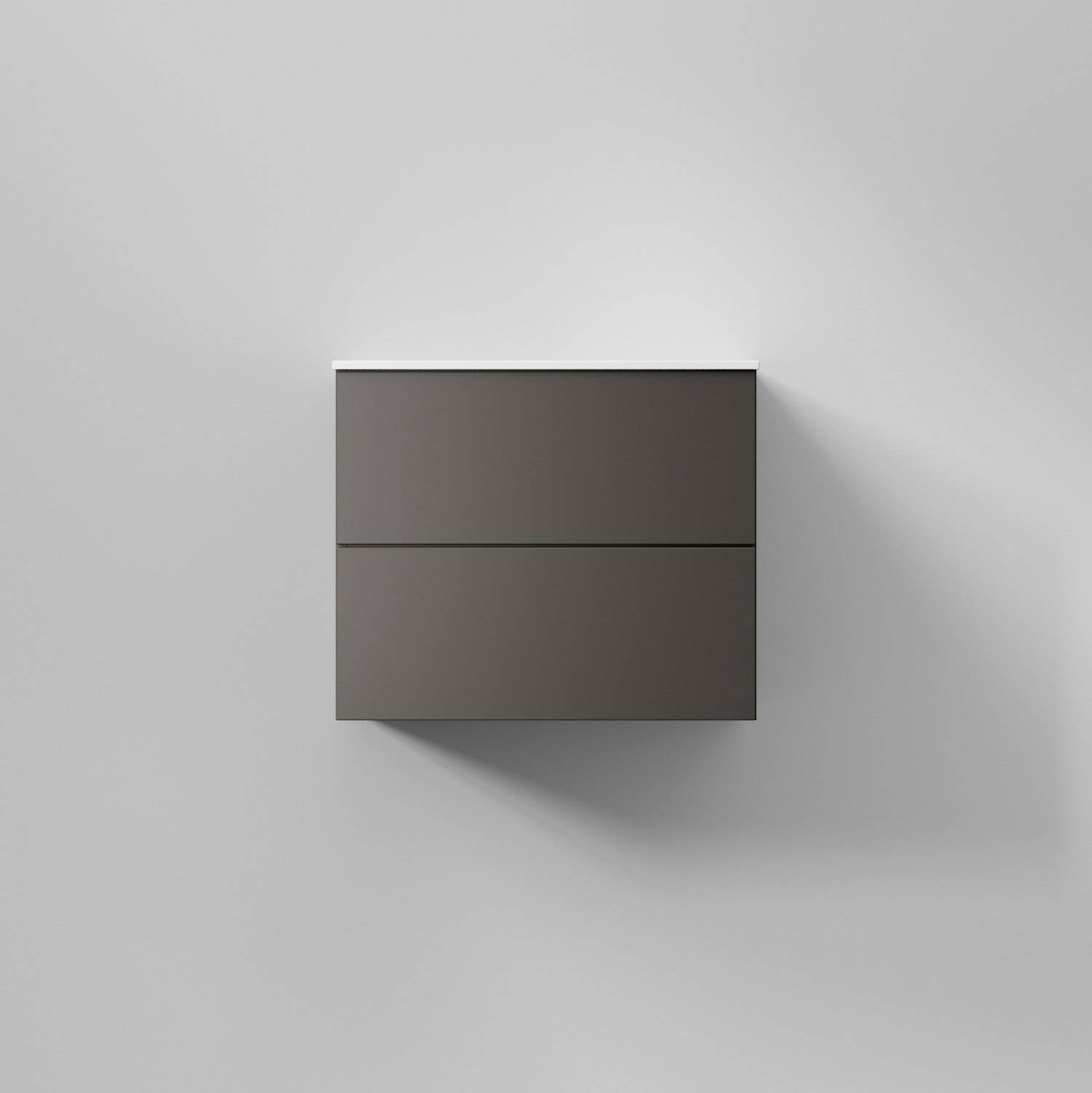 Tvättställsskåp INR Core Solid med 2 Lådor Carbon Grey, 600x454x500 mm