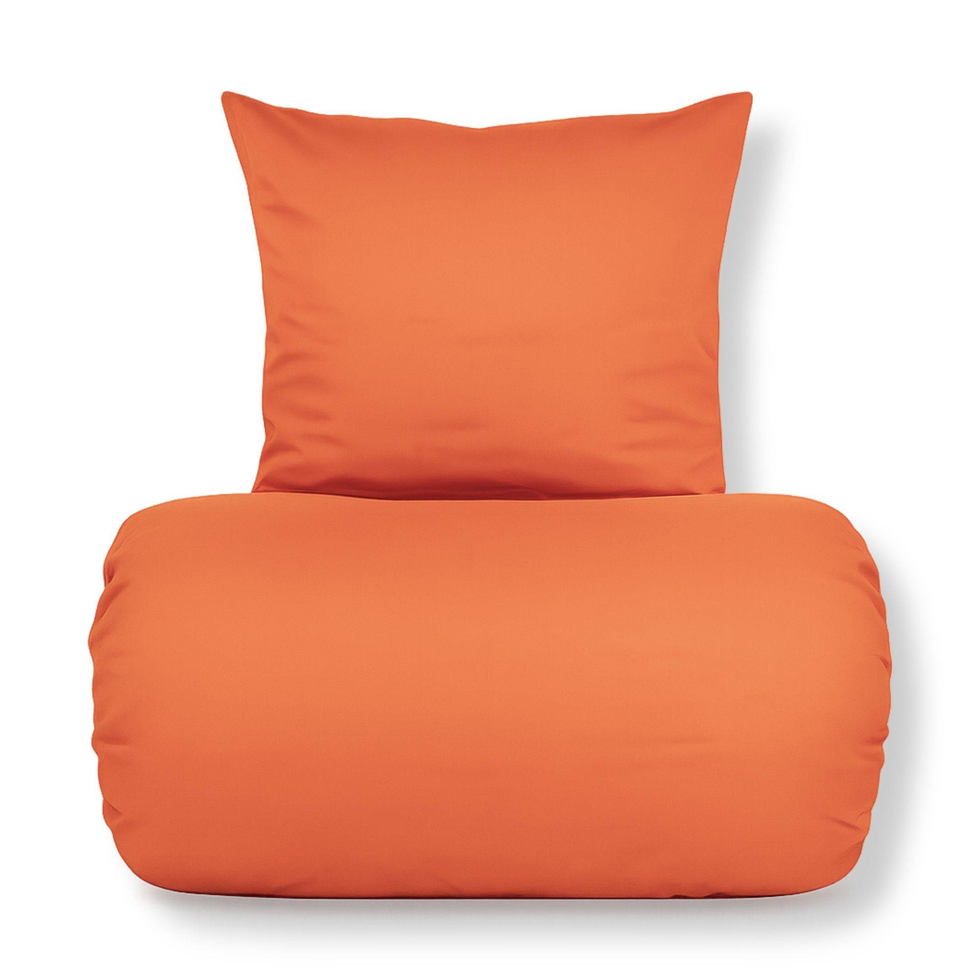 Bambus dobbelt sengetøj 200x220 cm - 100% bambus - Orange satinvævet
