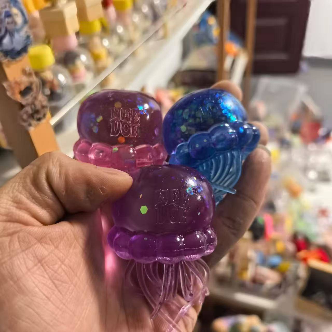 Nee Doh Manet Squish Stressleksak Mjuk Gelé Kläm Fidgetleksak Trendig Sensorisk Avlastning Super Solid Squish Glitter För Vuxna pink
