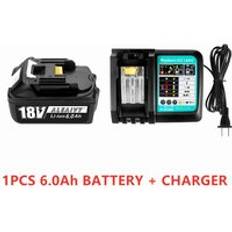 Makita 18v 6.0ah uppladdningsbart li-ion batteri för makita elverktyg 18 v batterier bl1840 bl1850 bl1830 bl1860b lxt 400 + laddare