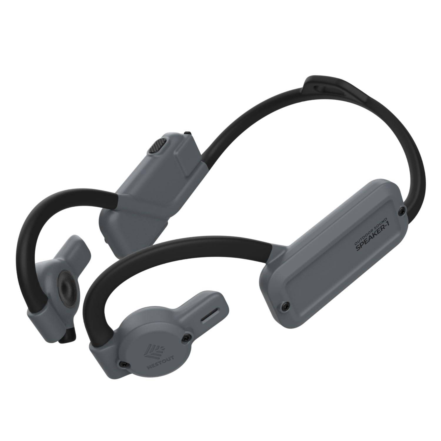 ELECOM Bluetooth earphones NESTOUT Open ear type that does not block your ears Gray SPEAKER-1 LBT-NEST-SP1GY grå färg