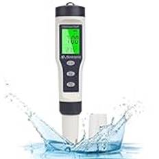 flintronic 4-i-1 pH-mätare, PH/TDS/EC temperaturtestare med bakgrundsbelysning, 0–14 pH-mätområde ± 0,1 pH-noggrannhet, pH-värdemätare pool dricksvatten pool akvarium pooler