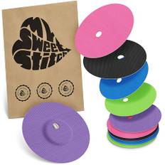 MySweetStitch - 10 x Freestyle Libre 3 Pflaster Rund mit Belüftungsloch, Overpatch Ø 60mm, Made in Germany, hautfreundlich, wasserfest, atmungsaktiv, Rainbow