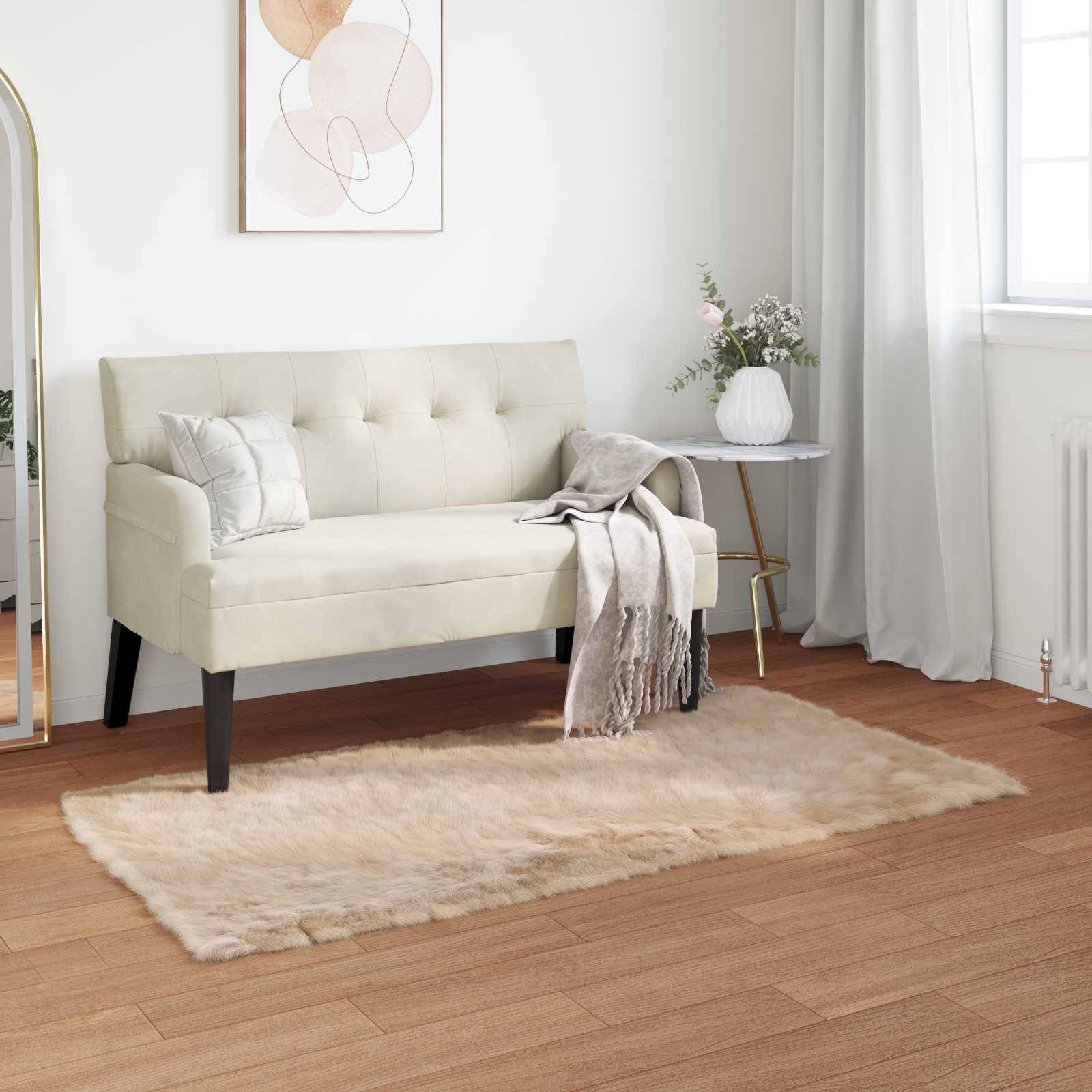 vidaXL Fuskobbel lammeskindstæppe TAFALLA Beige 60 x 110 cm Polyester