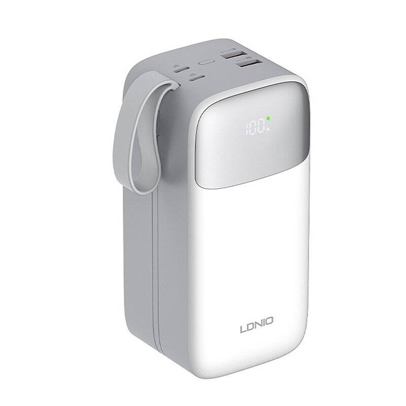 LDNIO PQ50 22.5W 185Wh 50000mAh Kraft Bank LED Display Extern Batteri Strömadapter med 2 Ingångar & 4 Utgångar Snabbladd