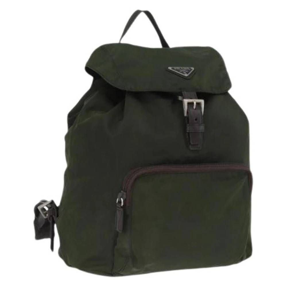 Prada Vintage Pre-owned Vintage Rygsæk - Vintage - Dame - Grøn - ONE SIZE - Uld