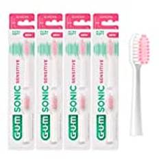 GUM Sonic Sensitive Ersättningshuvuden för batteridriven tandborste | X3-pack med 2 (X6 påfyllningshuvuden totalt)